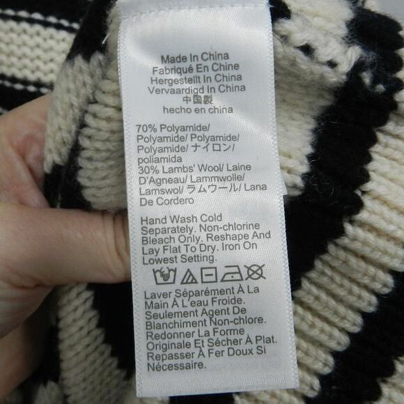 J.Crew Striped‎ Mockneck Sweater Size XL Jewel Rhinestone Twee Glam Preppy Heavy - Picture 4 of 11